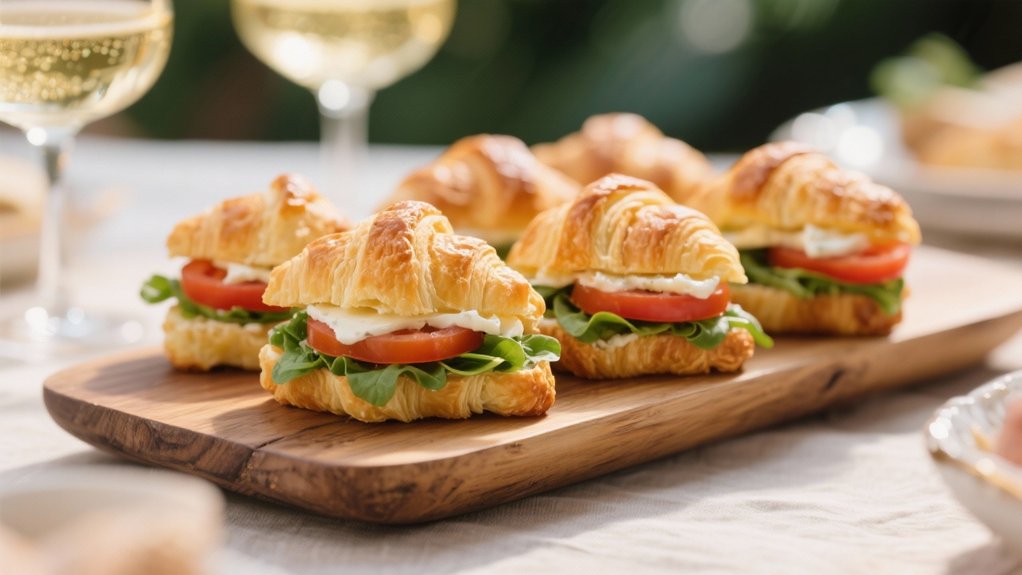 elegant mini croissant sandwiches