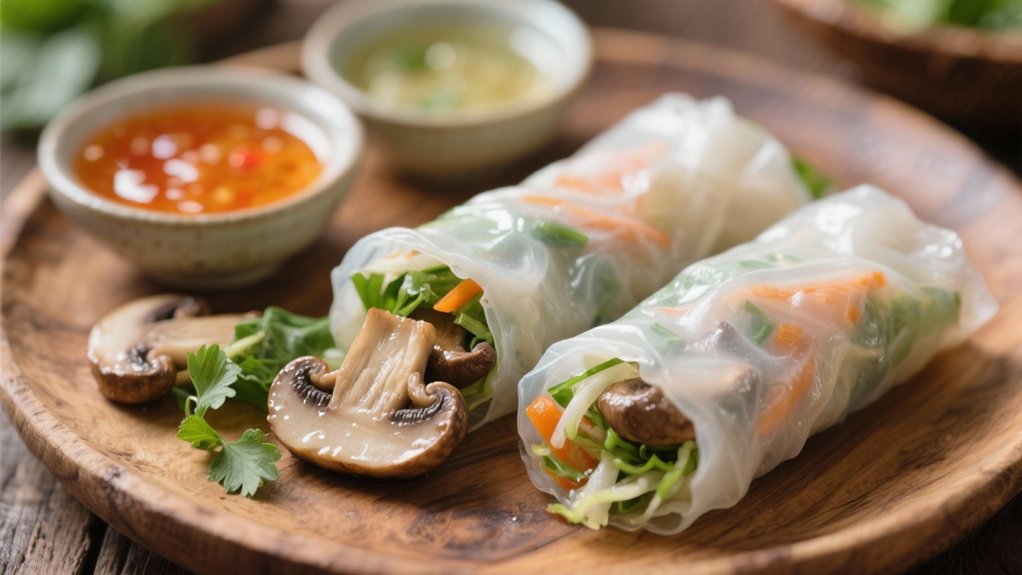 elegant mushroom rice rolls