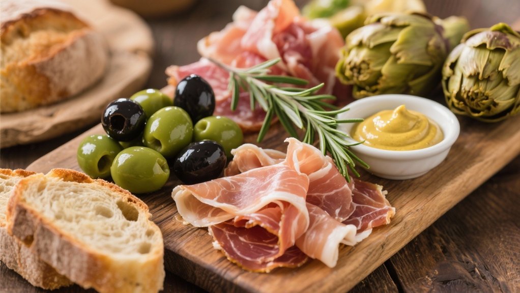 elegant prosciutto and olives