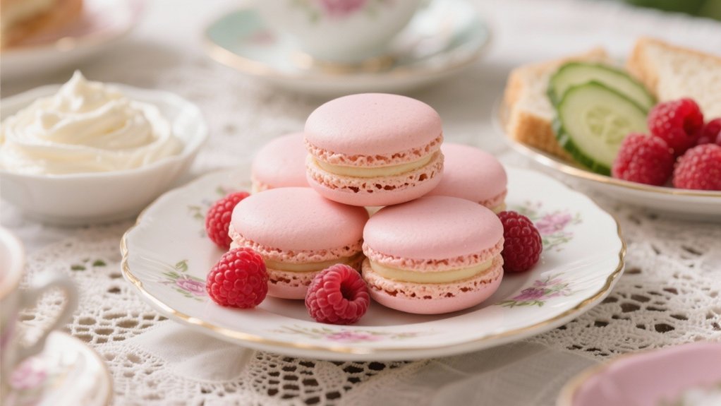 elegant raspberry buttercream macarons