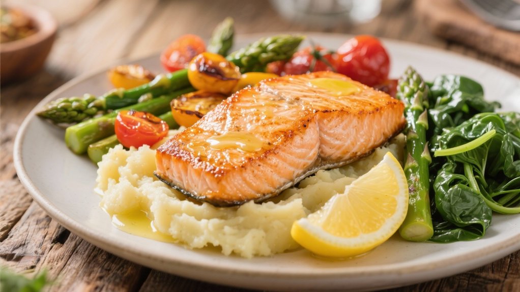 elegant salmon and potatoes