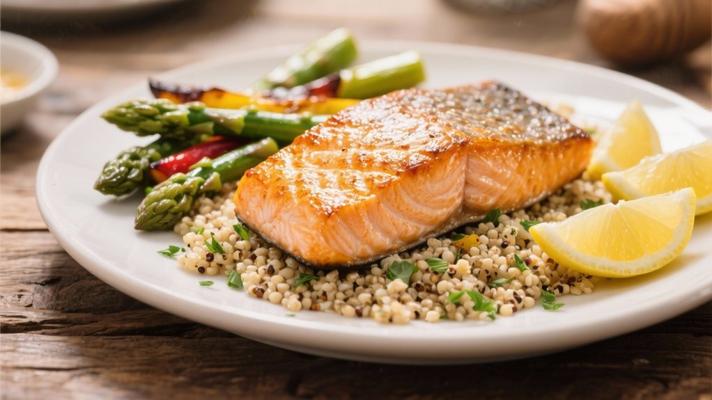 elegant salmon quinoa dinner