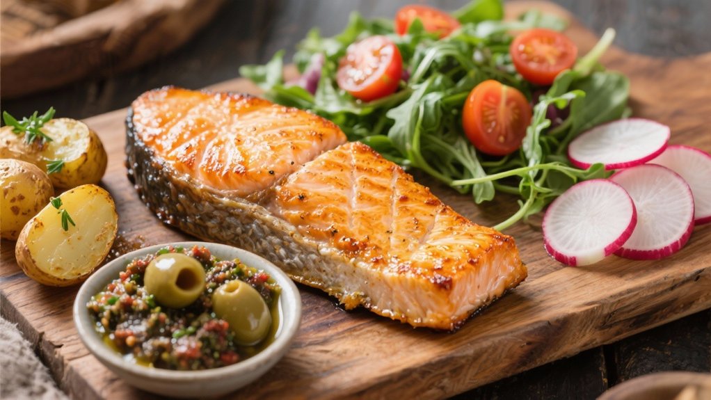 elegant salmon with tapenade