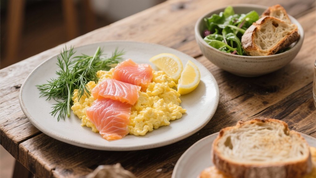 elegant smoked salmon eggs