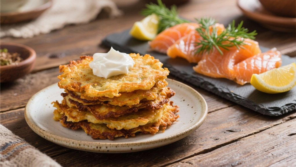 elegant smoked salmon latkes