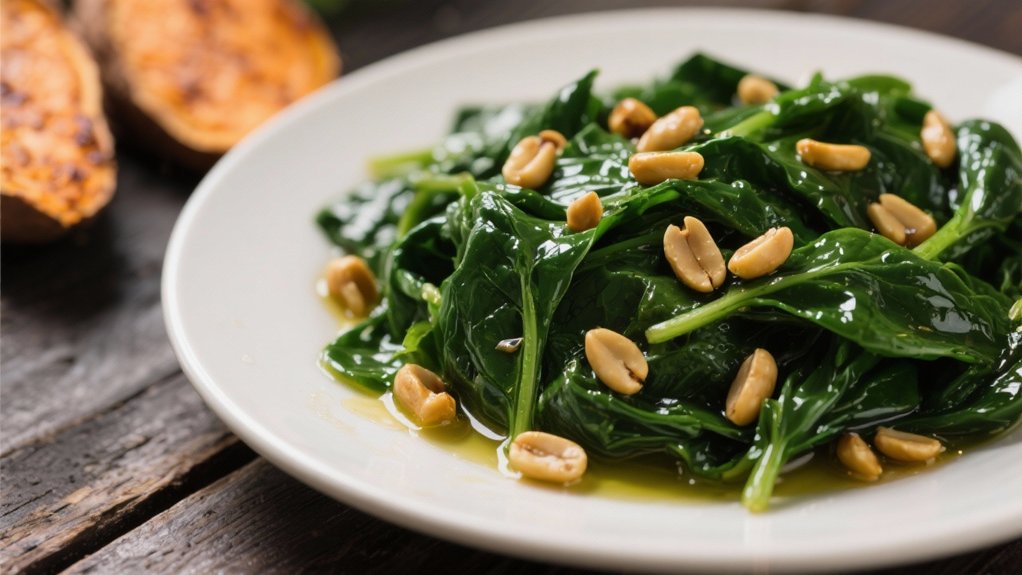 elegant spinach and yams