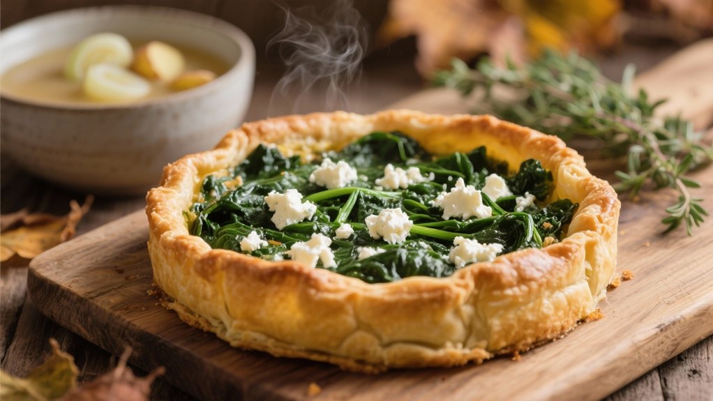 elegant spinach goat cheese tart
