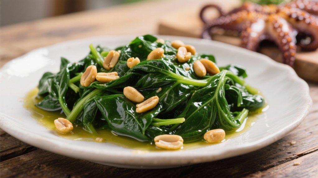 elegant spinach pine nuts