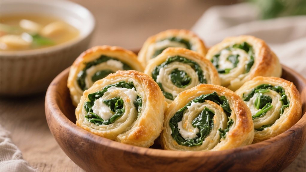 elegant spinach ricotta pinwheels