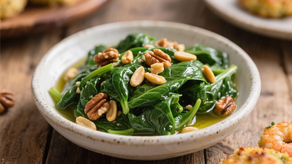 elegant spinach with pine nuts