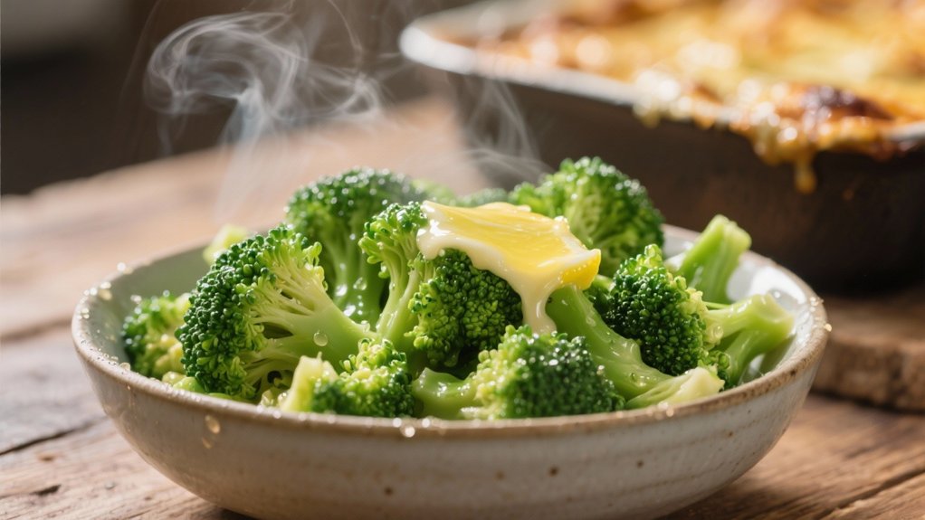 elegant steamed broccoli side
