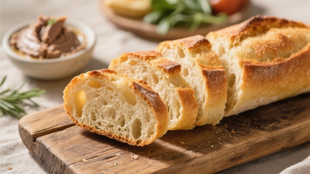 elegant toasted baguette slices