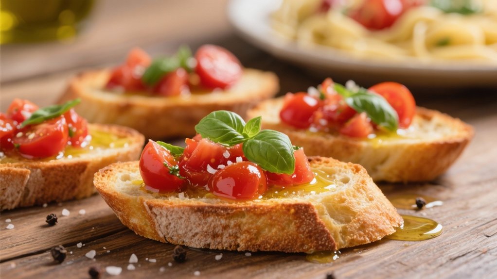 elegant tomato basil bruschetta