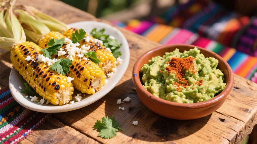 elevated guacamole with corn