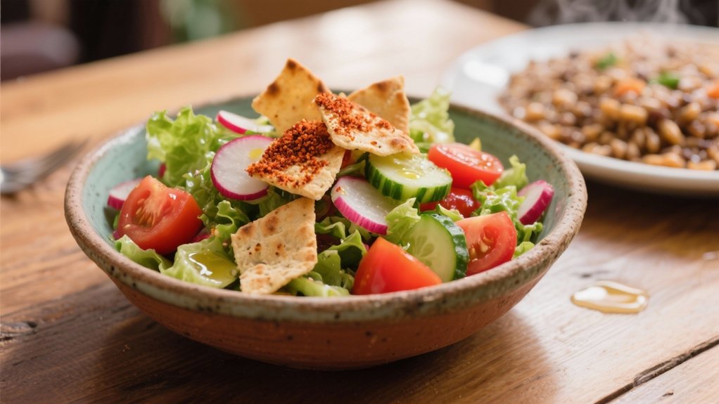 fattoush salad enhances mujadara
