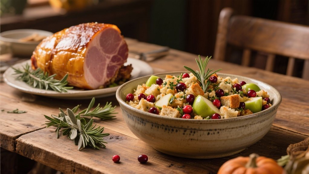 festive apple cranberry stuffing