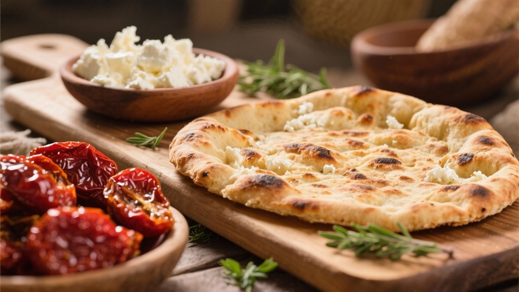 feta sun dried tomatoes herbs
