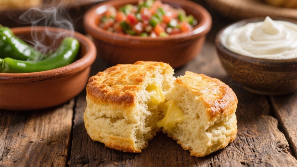 flaky biscuits with chili