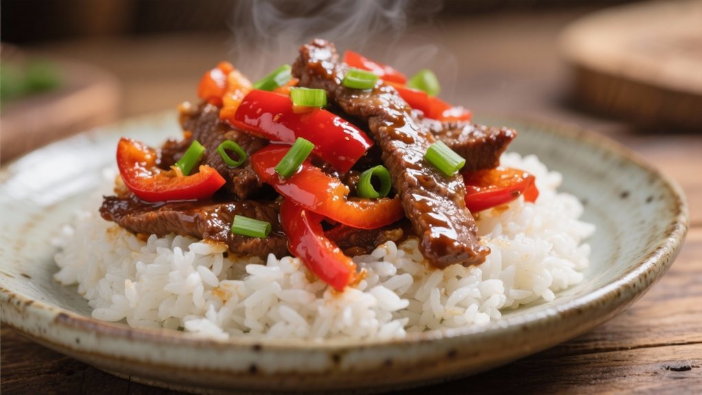 flavorful beef and peppers