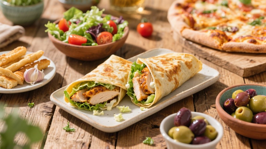 flavorful chicken caesar wraps