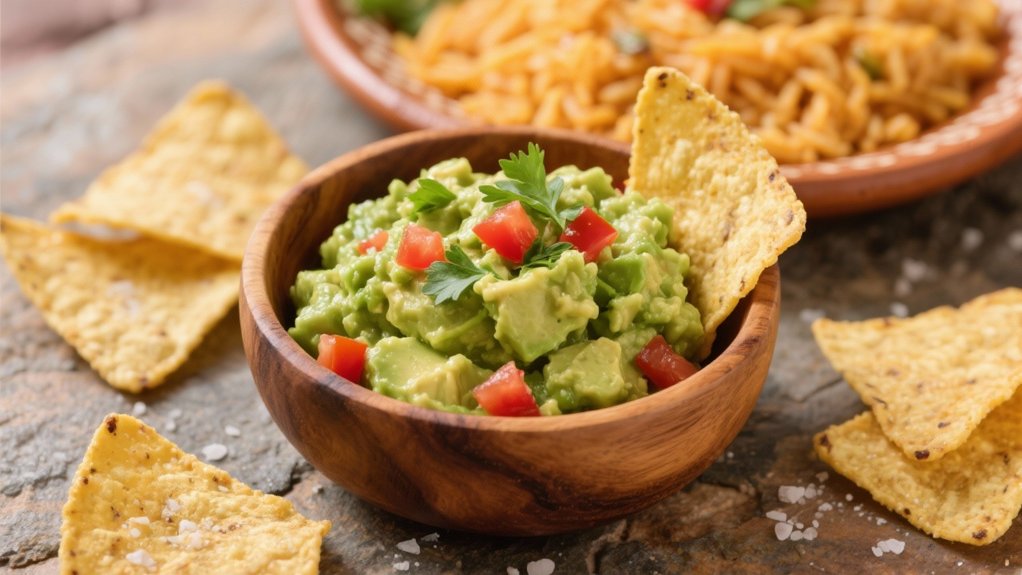flavorful guacamole and chips