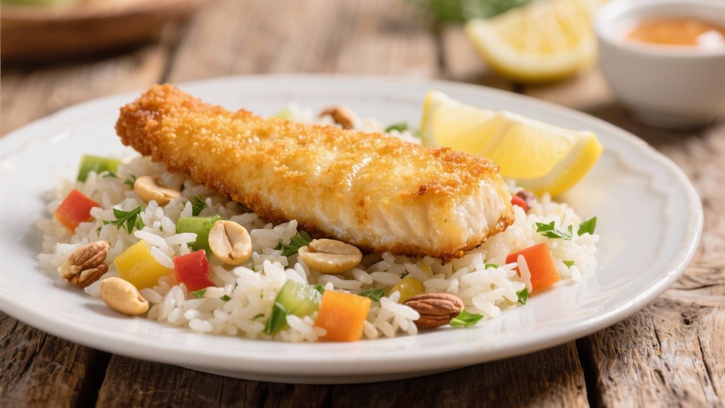 flavorful rice enhances fish