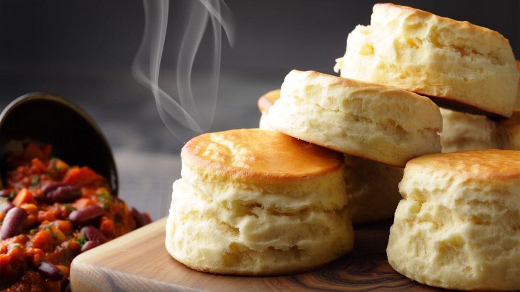 fluffy biscuits complement chili