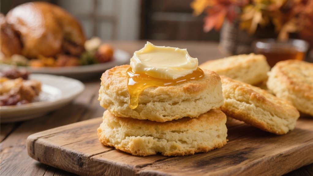 fluffy biscuits with honey butter
