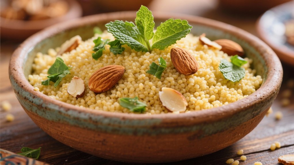 fluffy couscous with almonds
