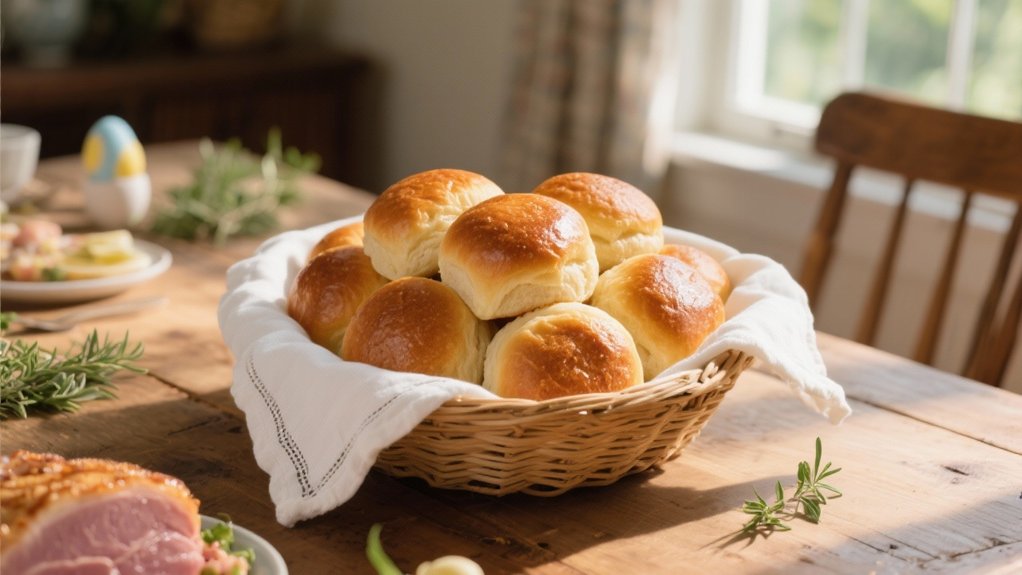 fluffy golden dinner rolls