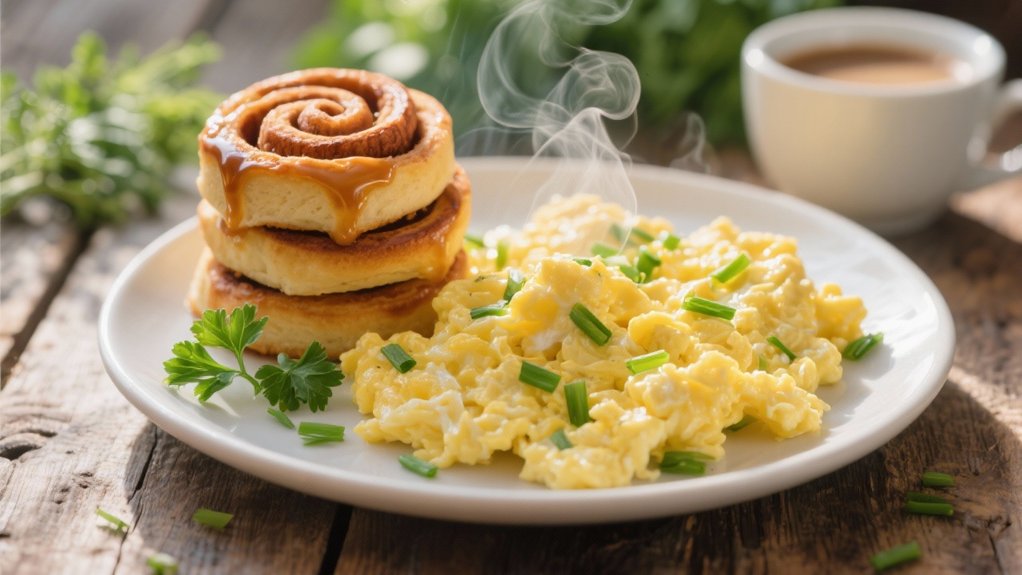 fluffy herb infused scrambled eggs