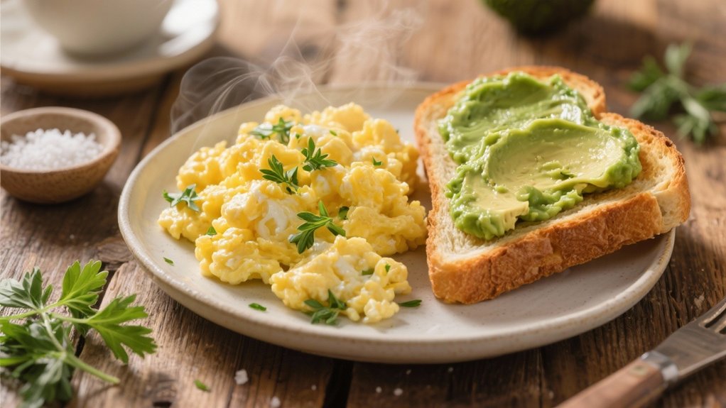 fluffy herb infused scrambled eggs