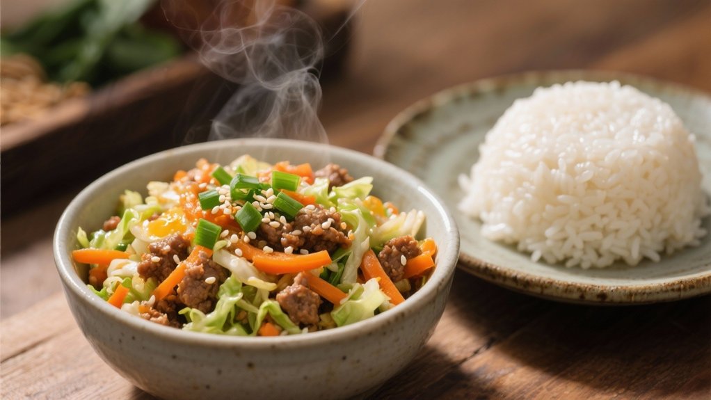 fluffy steamed jasmine rice