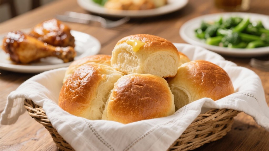 fluffy warm dinner rolls