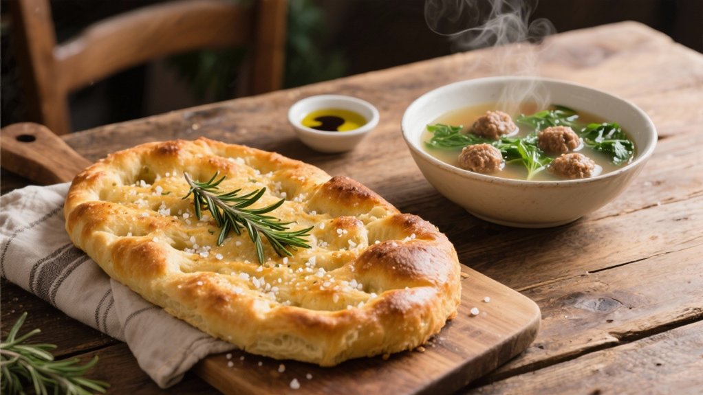 focaccia bread enhances soup