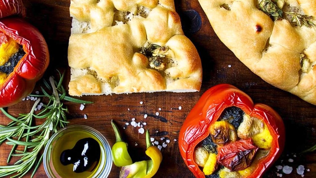 focaccia complements stuffed peppers