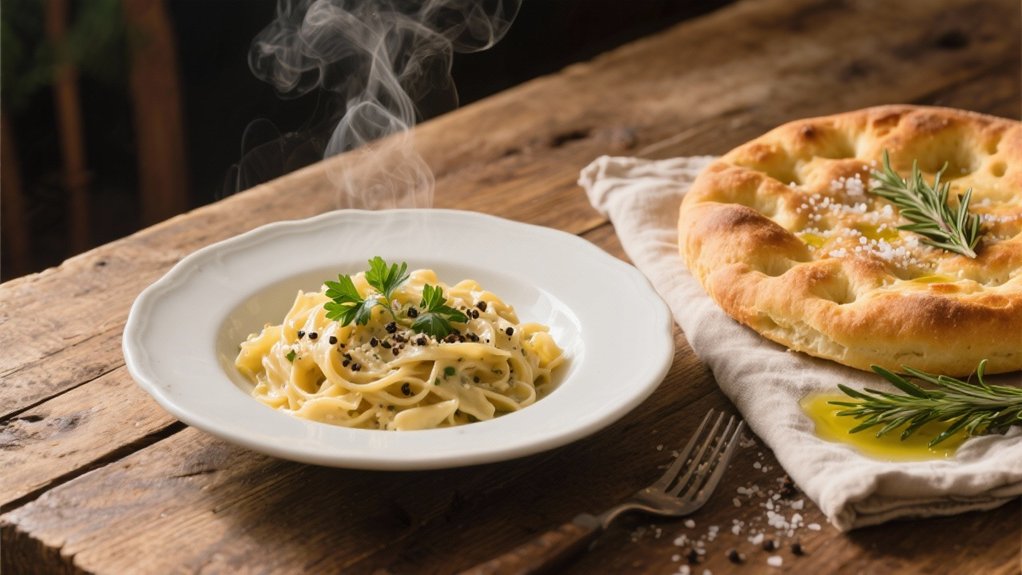 focaccia enhances carbonara experience