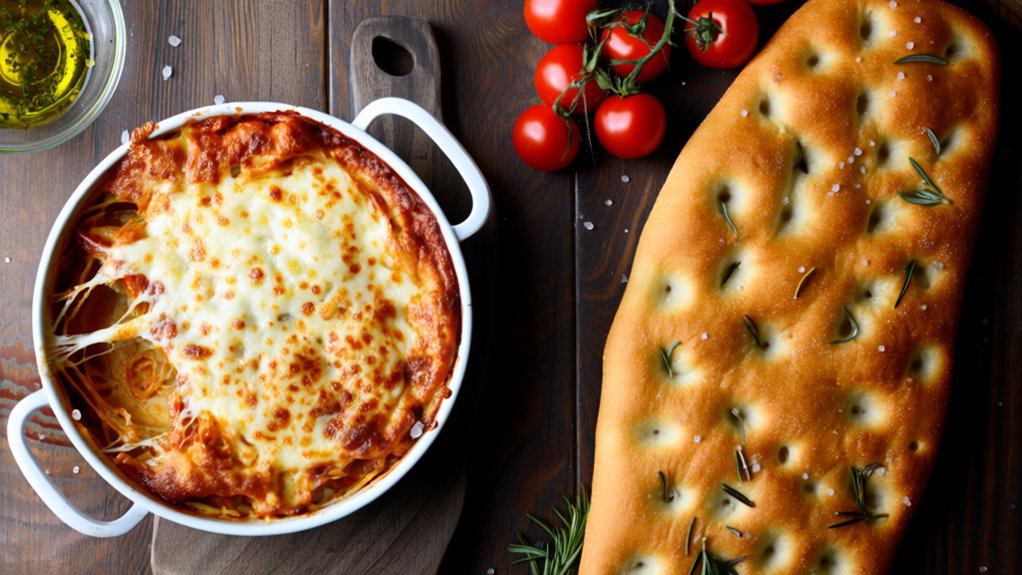 focaccia enhances lasagna experience