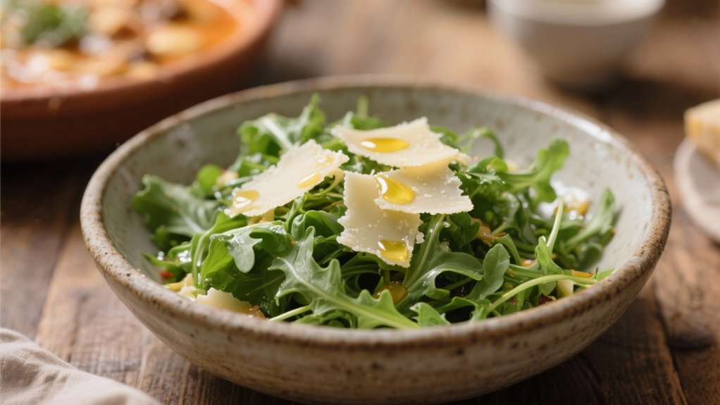 fresh arugula parmesan salad
