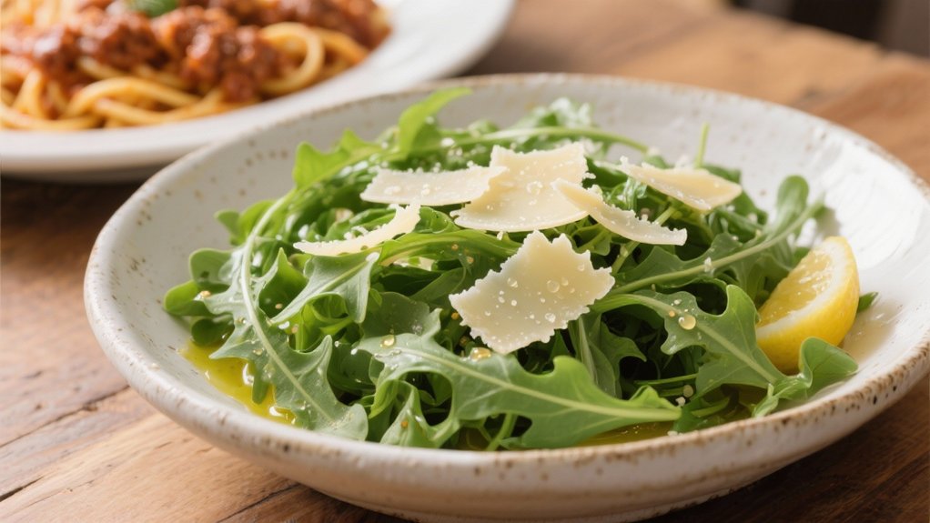 fresh arugula parmesan salad