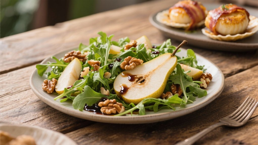 fresh arugula pear salad