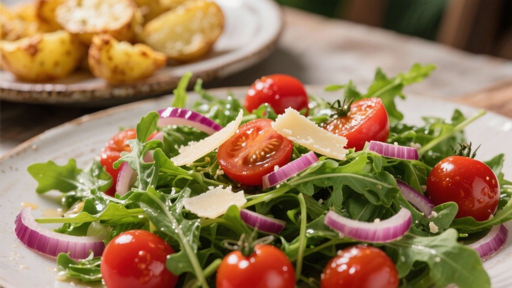 fresh arugula tomato salad