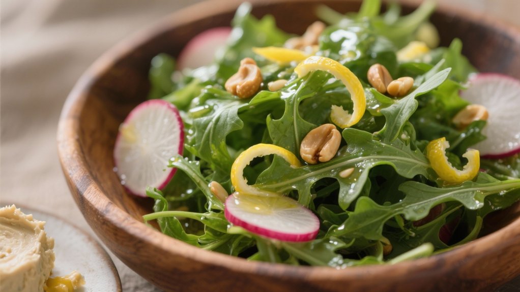 fresh arugula vibrant lemon vinaigrette