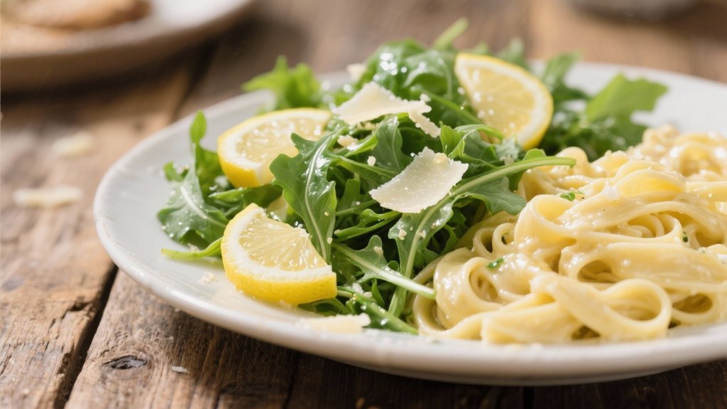 fresh arugula with lemon