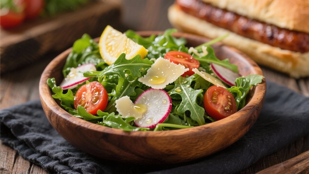fresh arugula with lemon