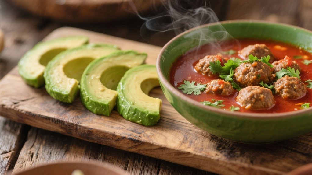 fresh avocado enhances soup