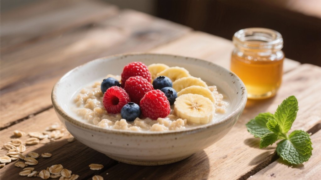 fresh berries and bananas