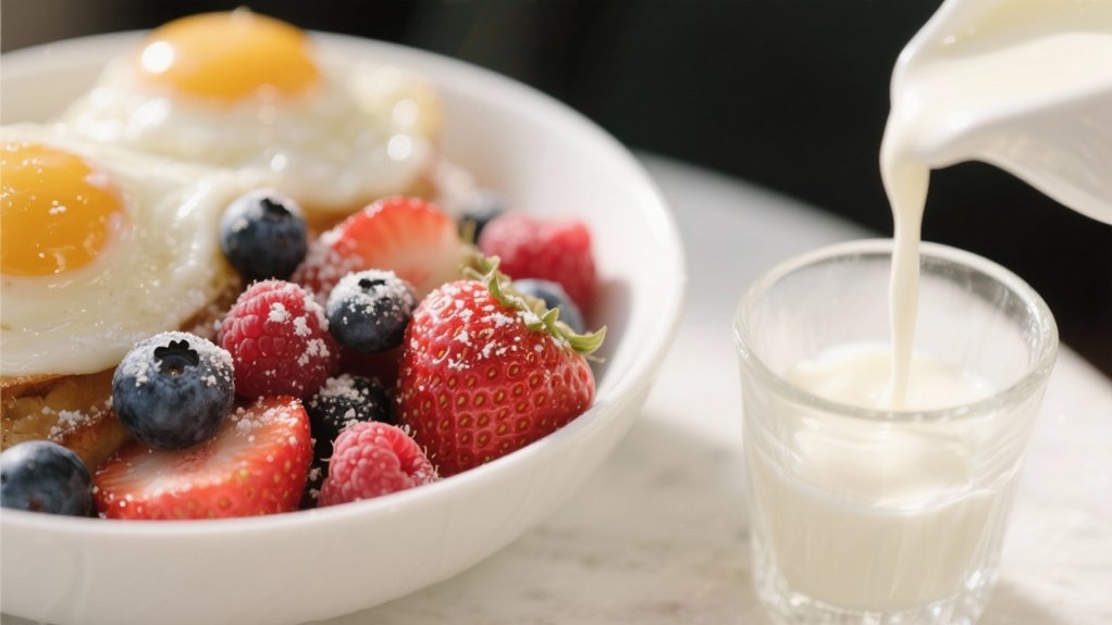 fresh berries with cream