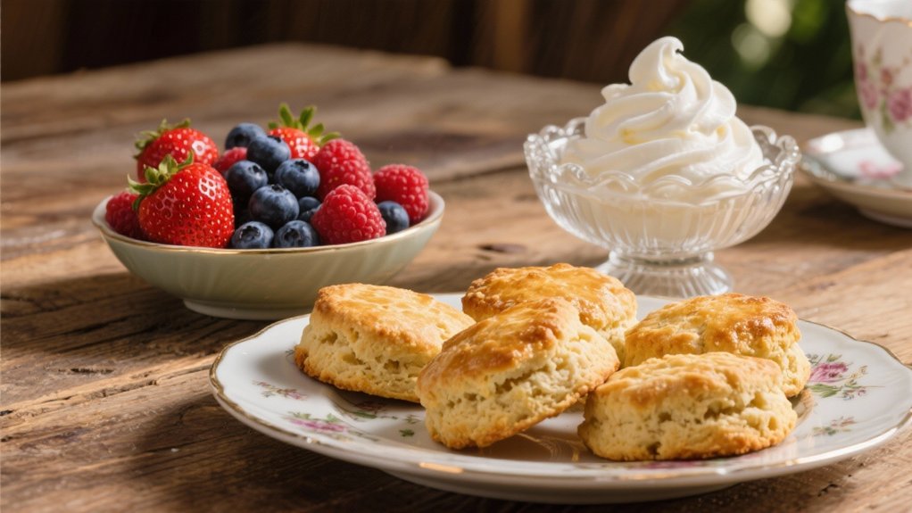 fresh berries with whipped cream