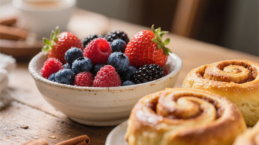 fresh berry cinnamon roll accompaniment